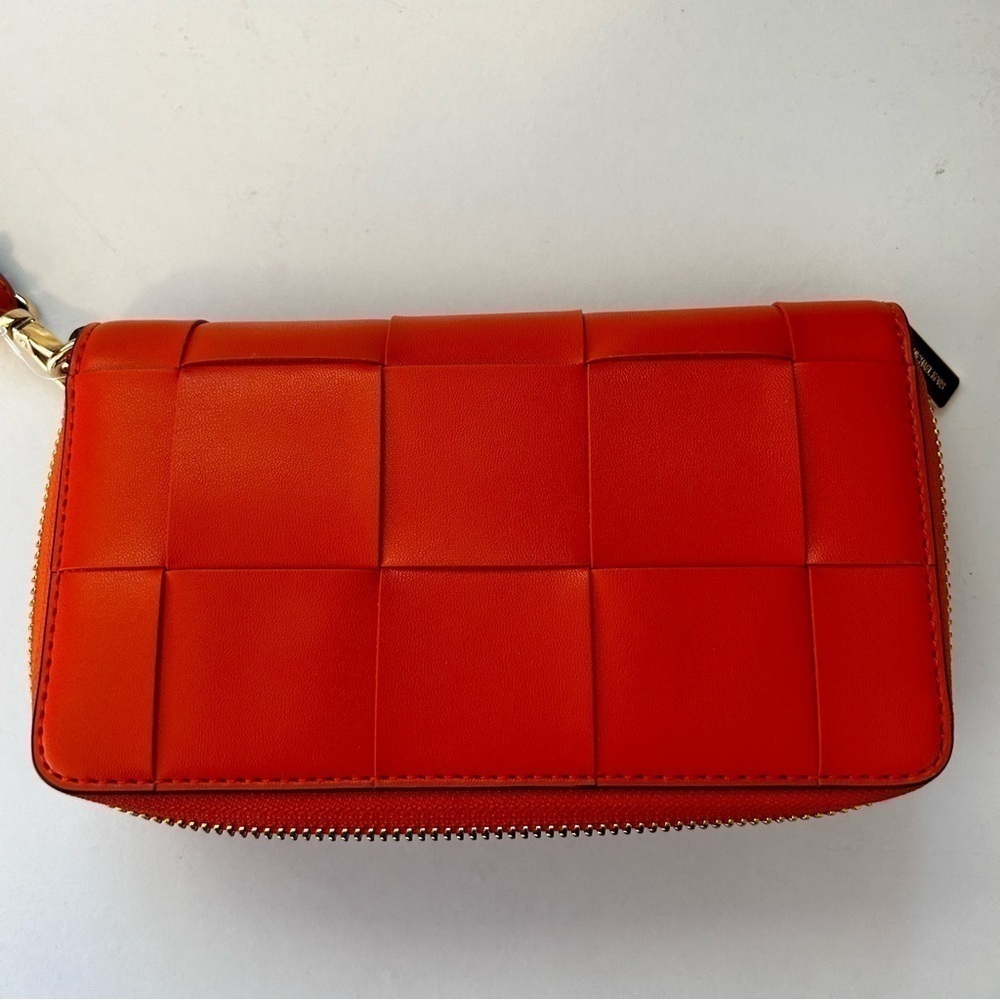 Michael Kors Jet Set Wallet Woven Wristlet Orange New With Tags - Picture 5 of 5